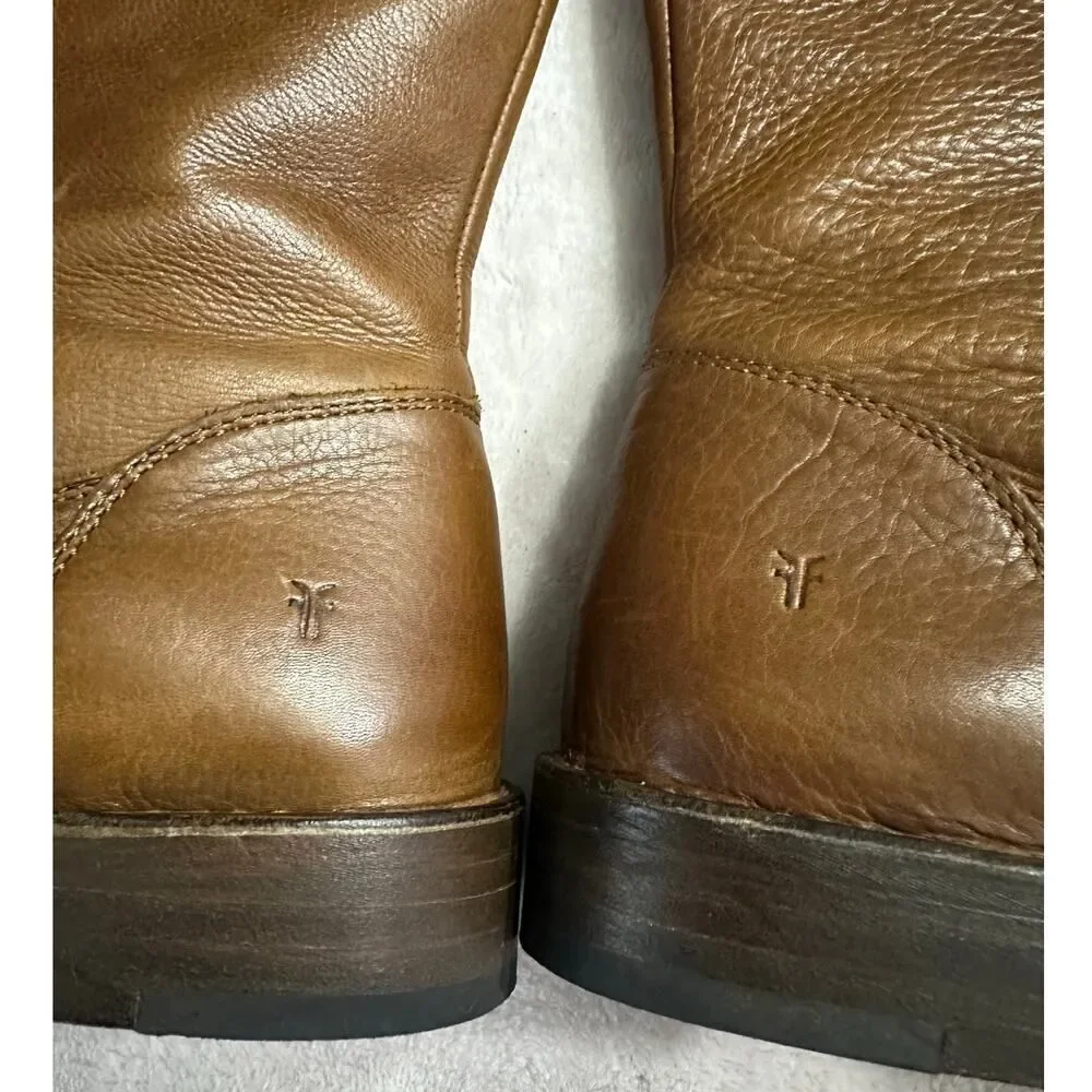 Frye Shirley Leather Riding Boots Women's Size 6B Brown Over-the-Knee Western